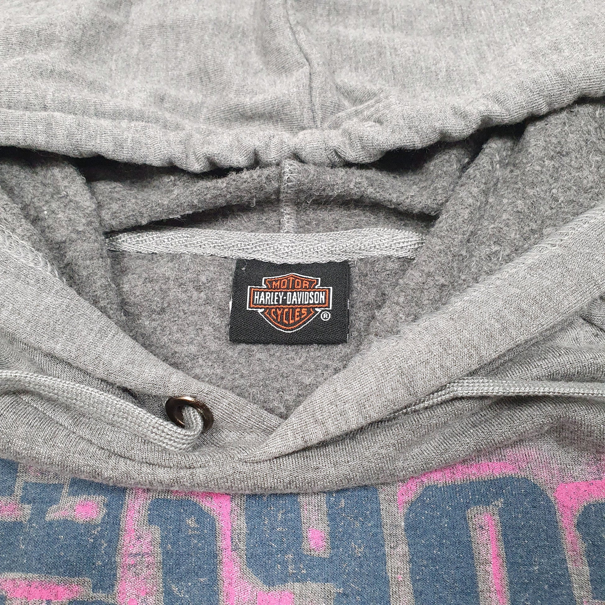 Womens Grey Harley Davidson Motorcycles Biker Spellout Ride Cleveland Hoodie Jumper