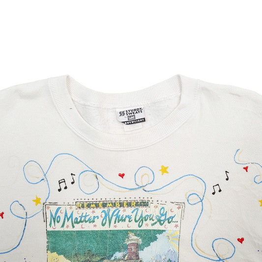 Mens Cream Lee Illustration Music Made In USA Crewneck Jumper