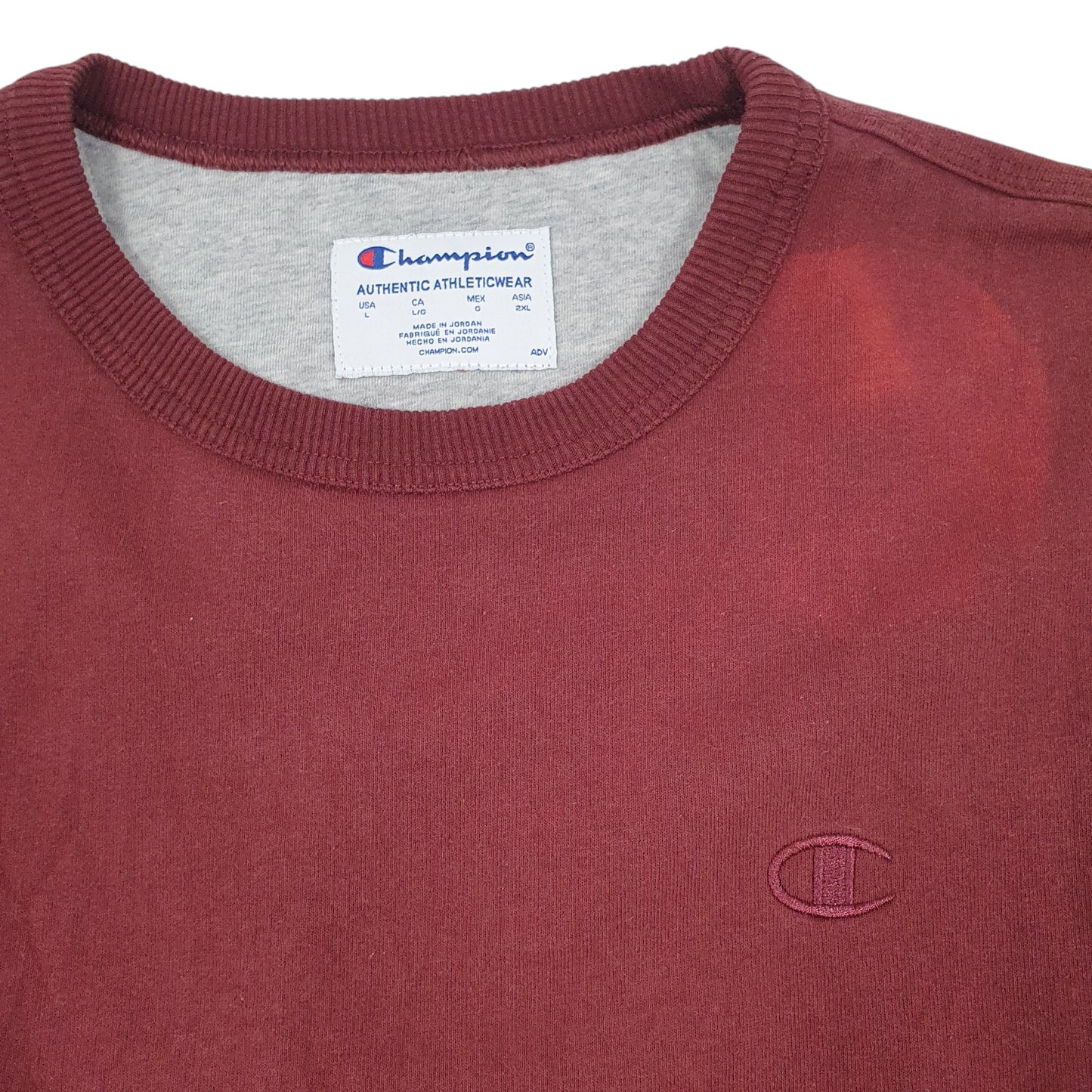 Mens Burgundy Champion  Crewneck Jumper