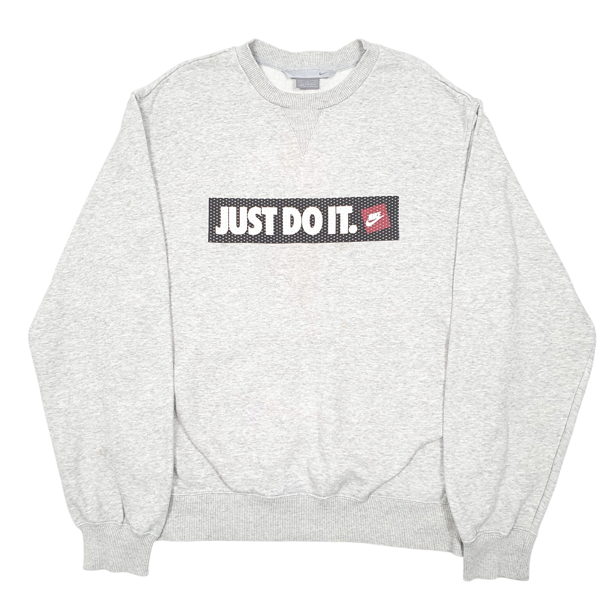 Mens Nike Grey Crewneck Just Do It Spellout Jumper M Bundl Clothing