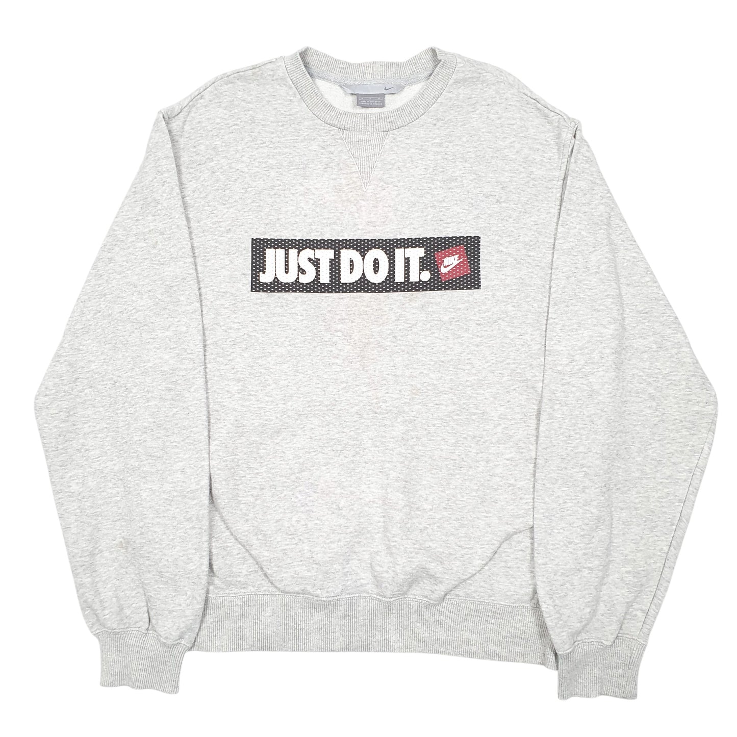 Mens Grey Nike Just Do It Spellout Crewneck Jumper