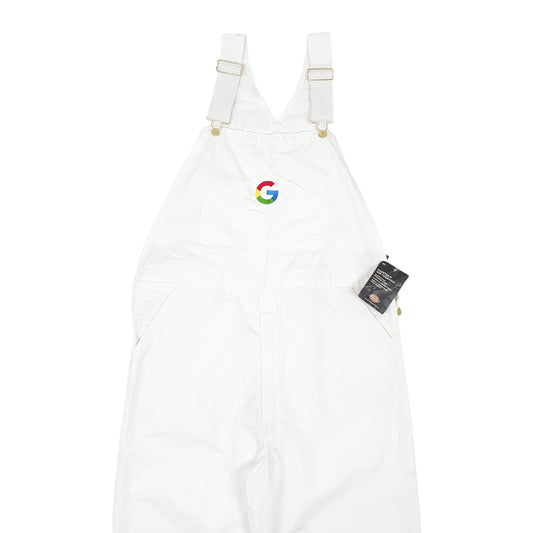 Mens White Dickies Painters Denim Overalls Bib Google Dungaree Trousers