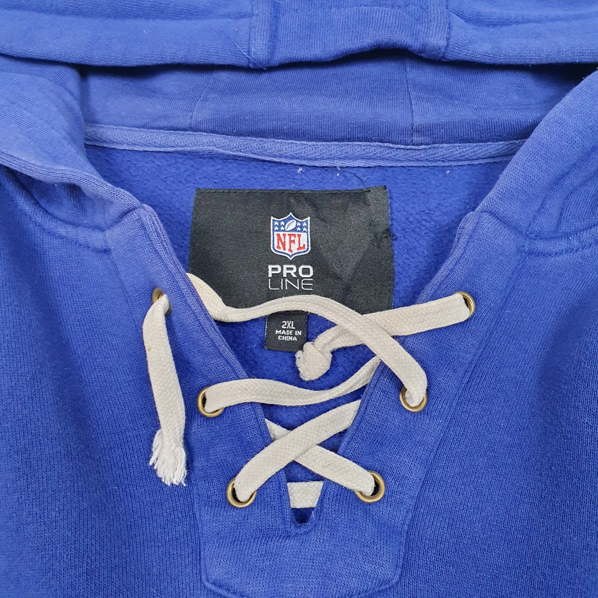 Mens Blue NFL New York Giants Football Pro Line Spellout Hoodie Jumper