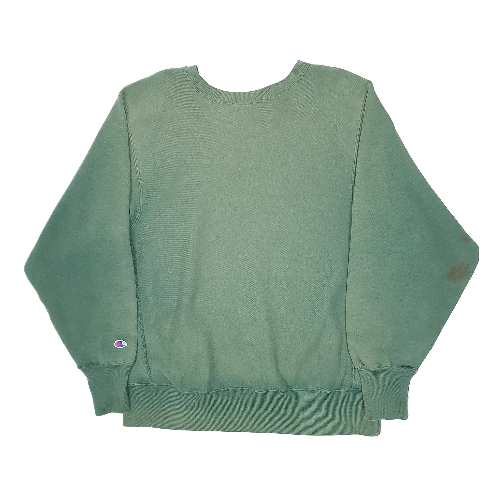 Mens Green Champion Vintage 1980s 90s Made In USA Reverse Weave Crewneck Jumper