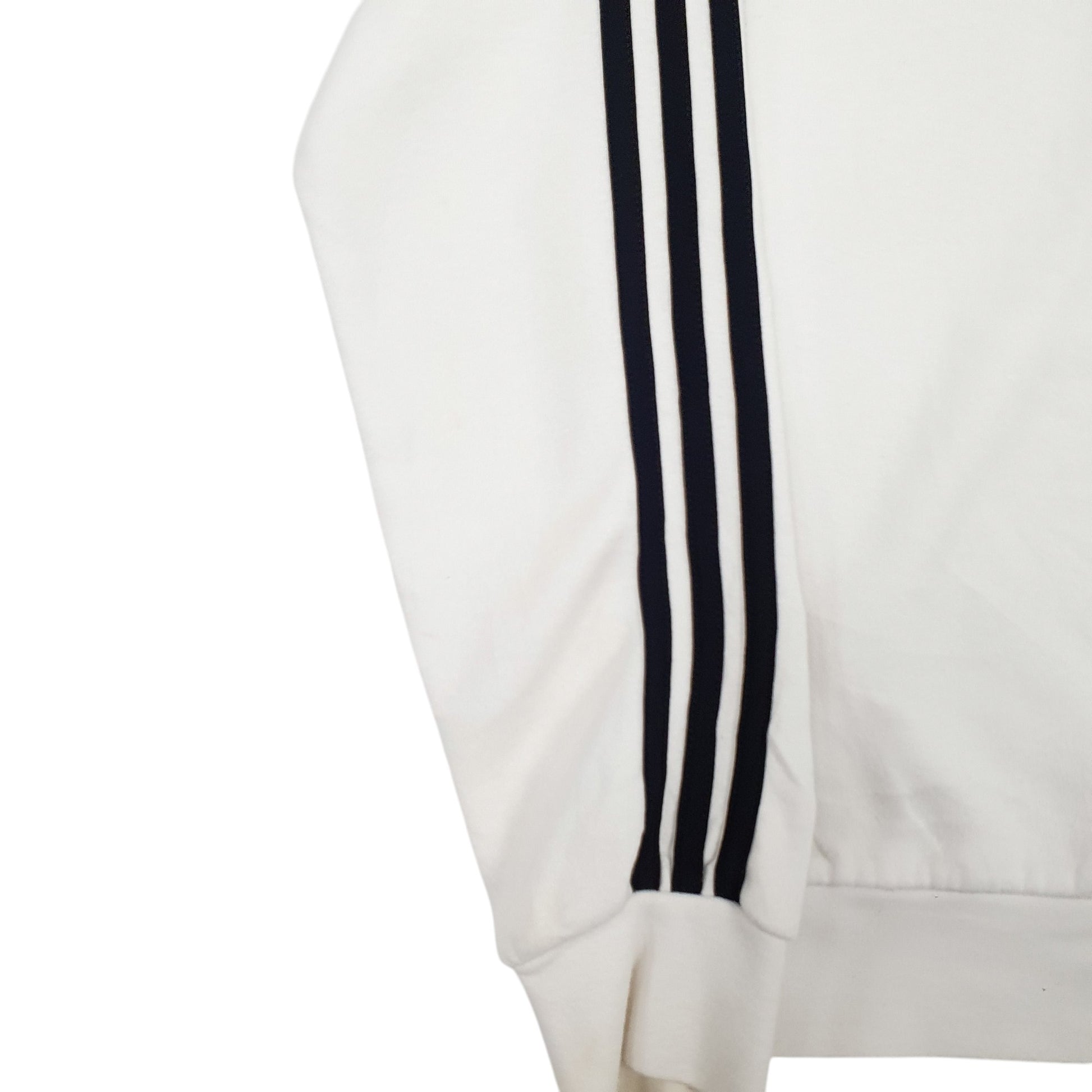 Mens White Adidas Spellout Hoodie Jumper