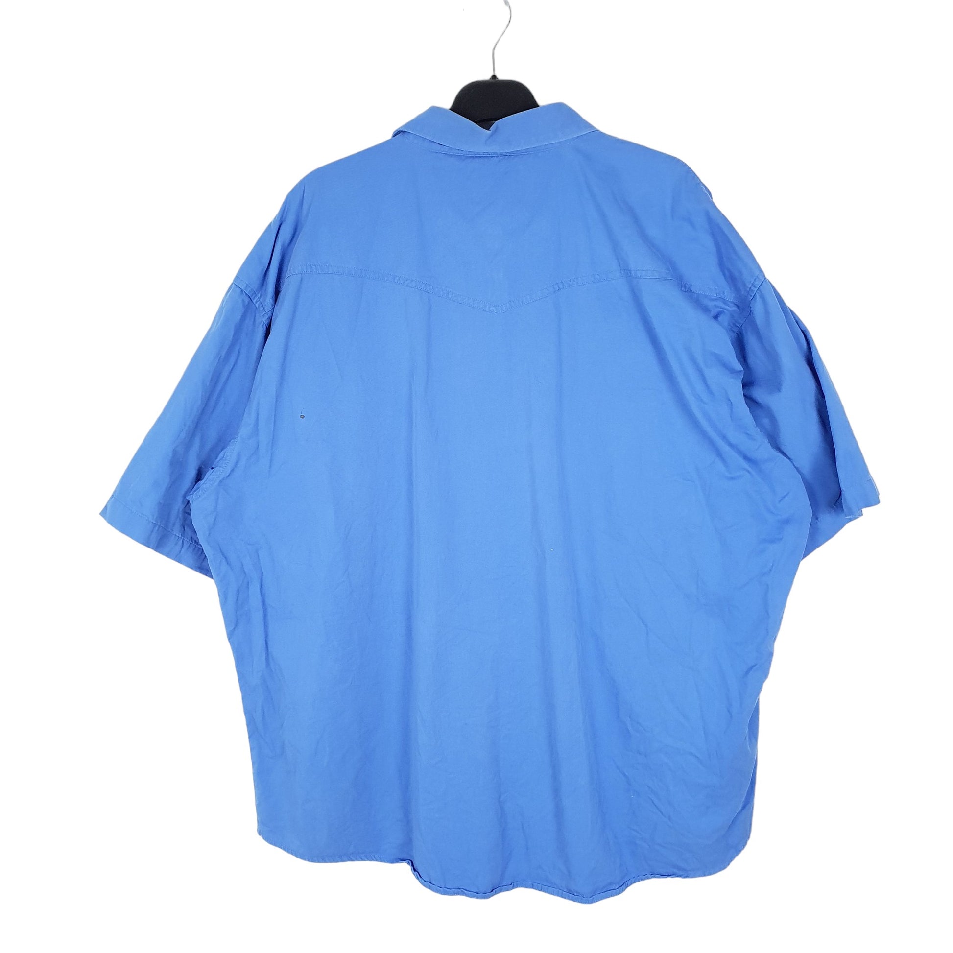 Mens Blue Wrangler Western Vintage Short Sleeve Shirt