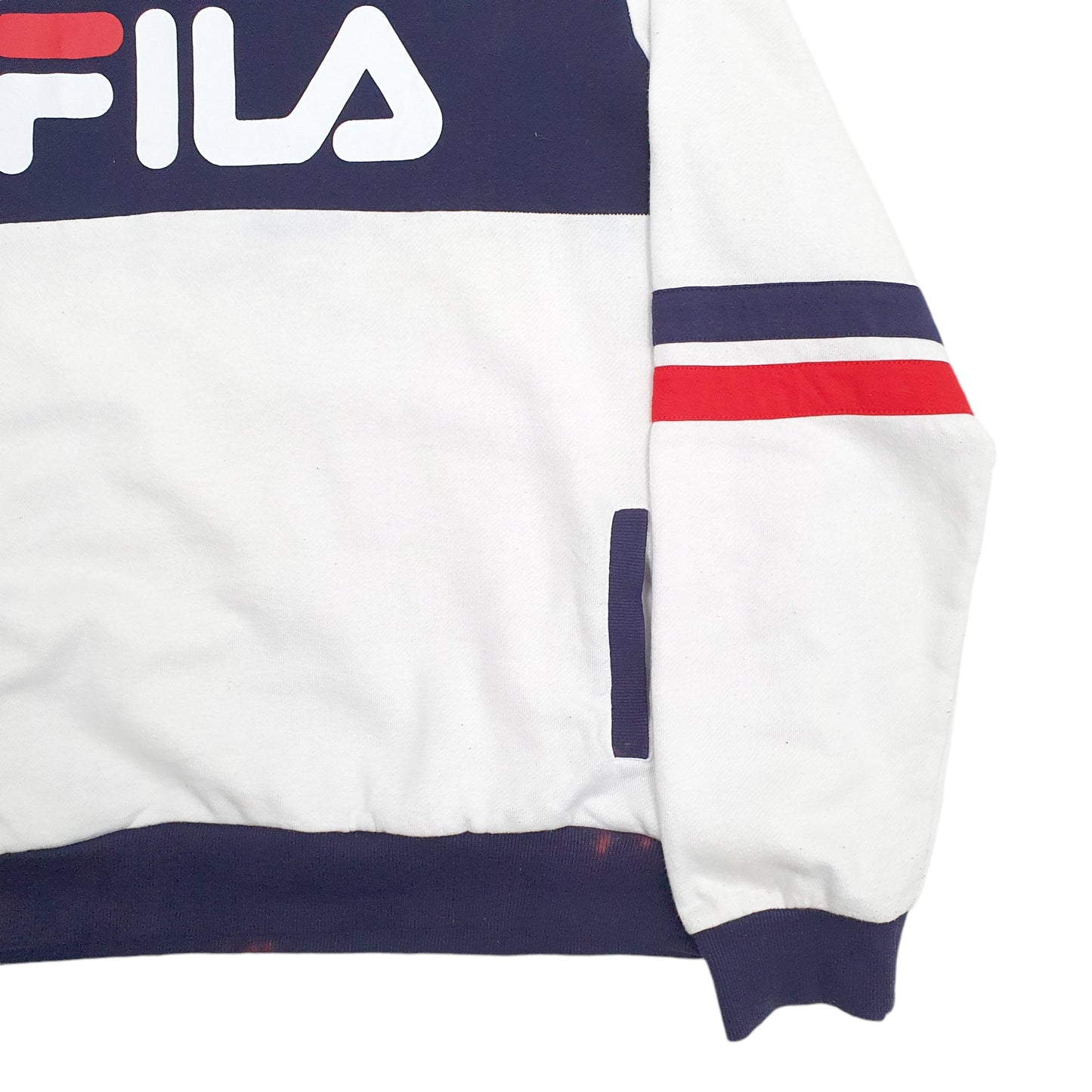 Mens White Fila Spellout Crewneck Jumper
