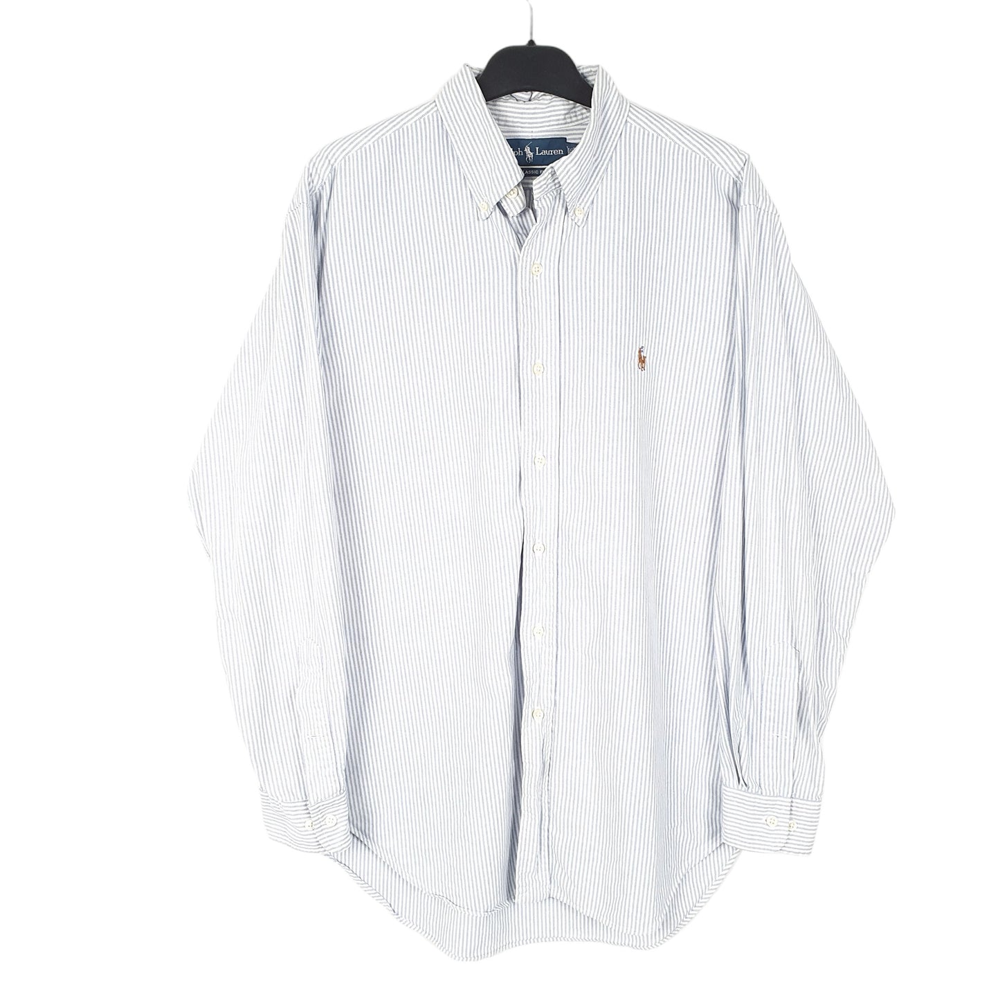 Mens Blue Ralph Lauren Oxford Long Sleeve Shirt