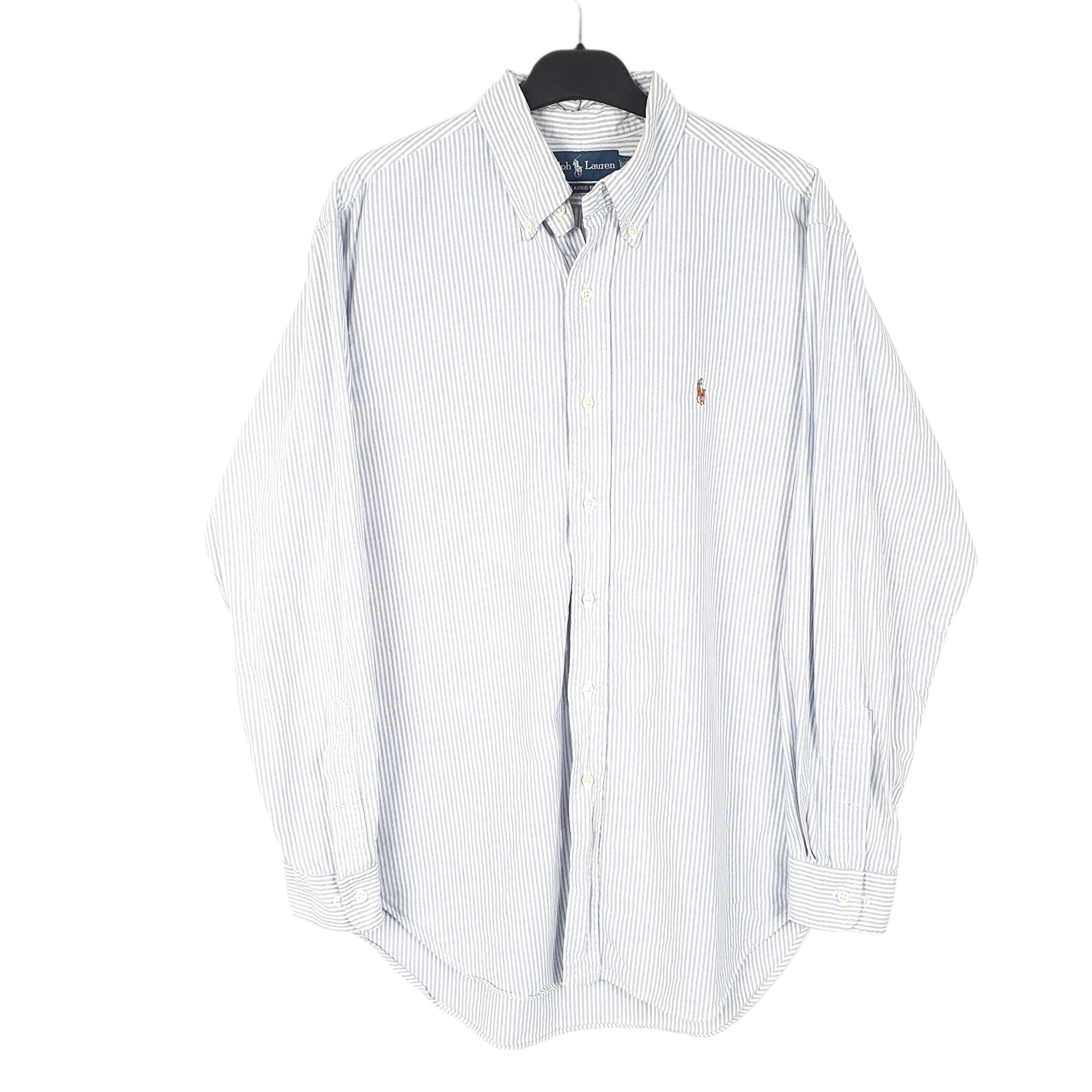 Mens Blue Ralph Lauren Oxford Long Sleeve Shirt