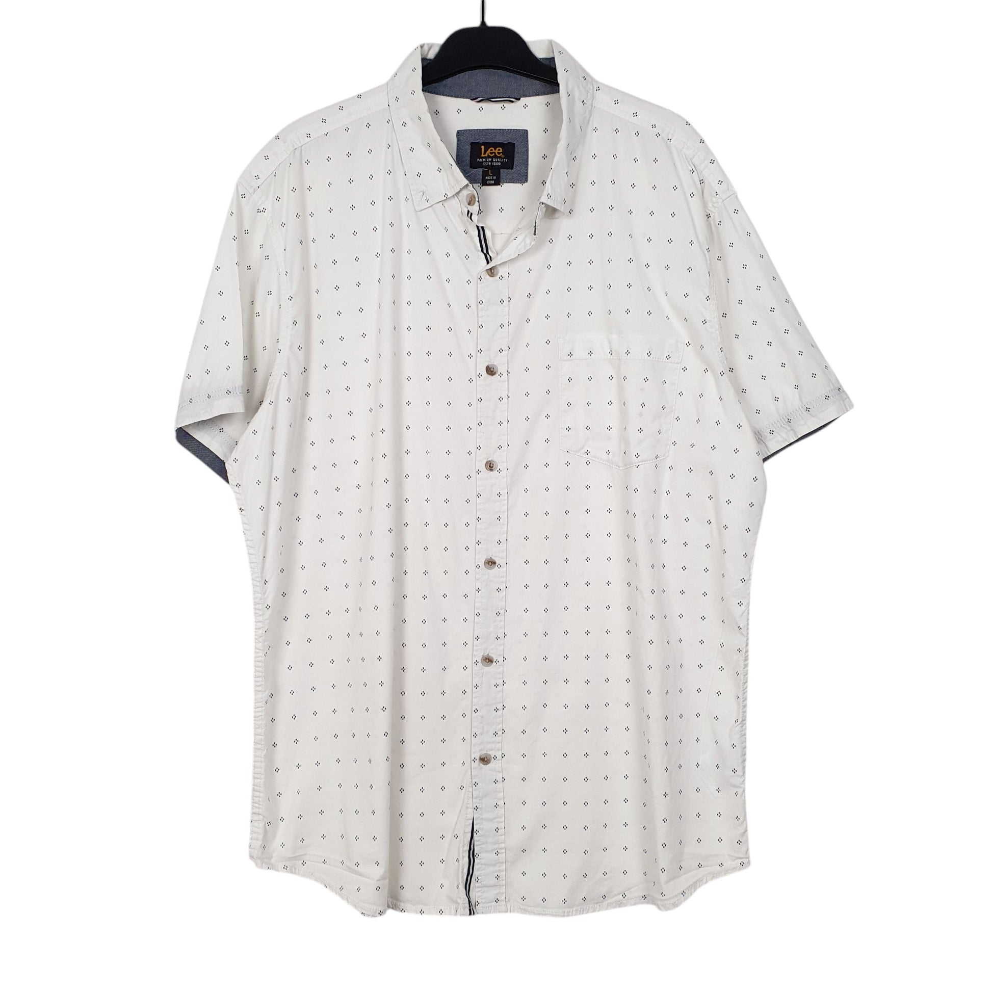 Mens White Lee  Short Sleeve Shirt