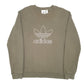 Mens Khaki Adidas Spellout Logo Crewneck Jumper