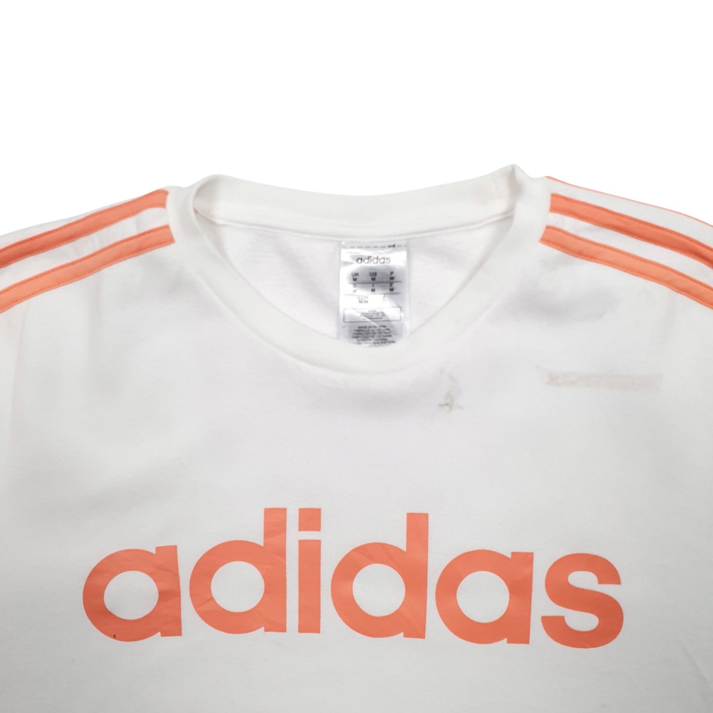 Mens White Adidas Spellout Crewneck Jumper