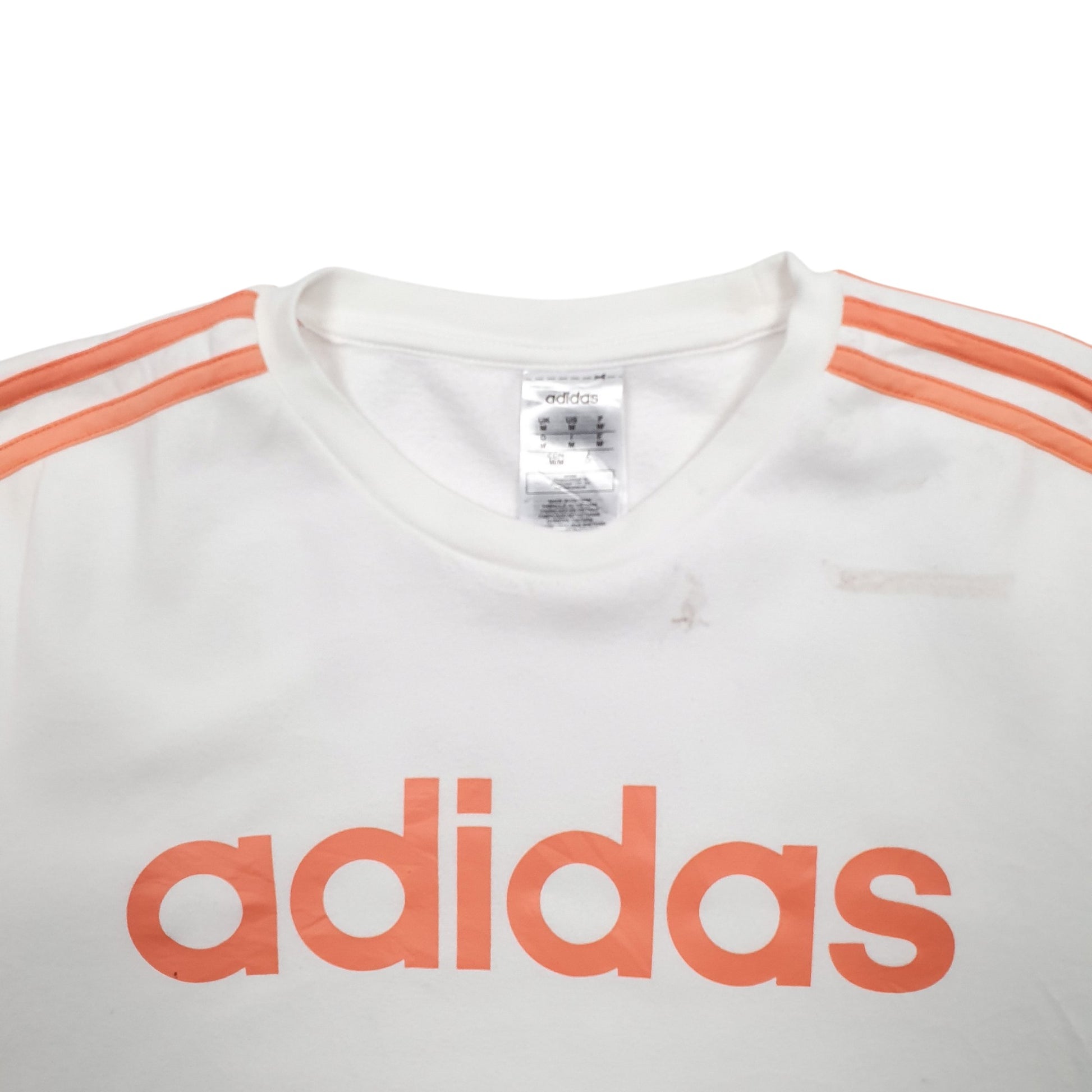 Mens White Adidas Spellout Crewneck Jumper