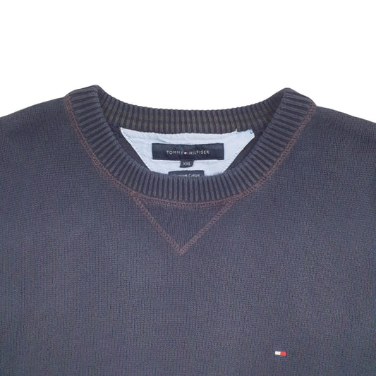 Mens Navy Tommy Hilfiger Knit Crewneck Jumper