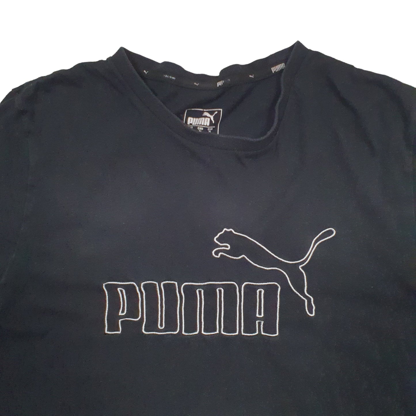 Mens Black Puma Spellout Short Sleeve T Shirt