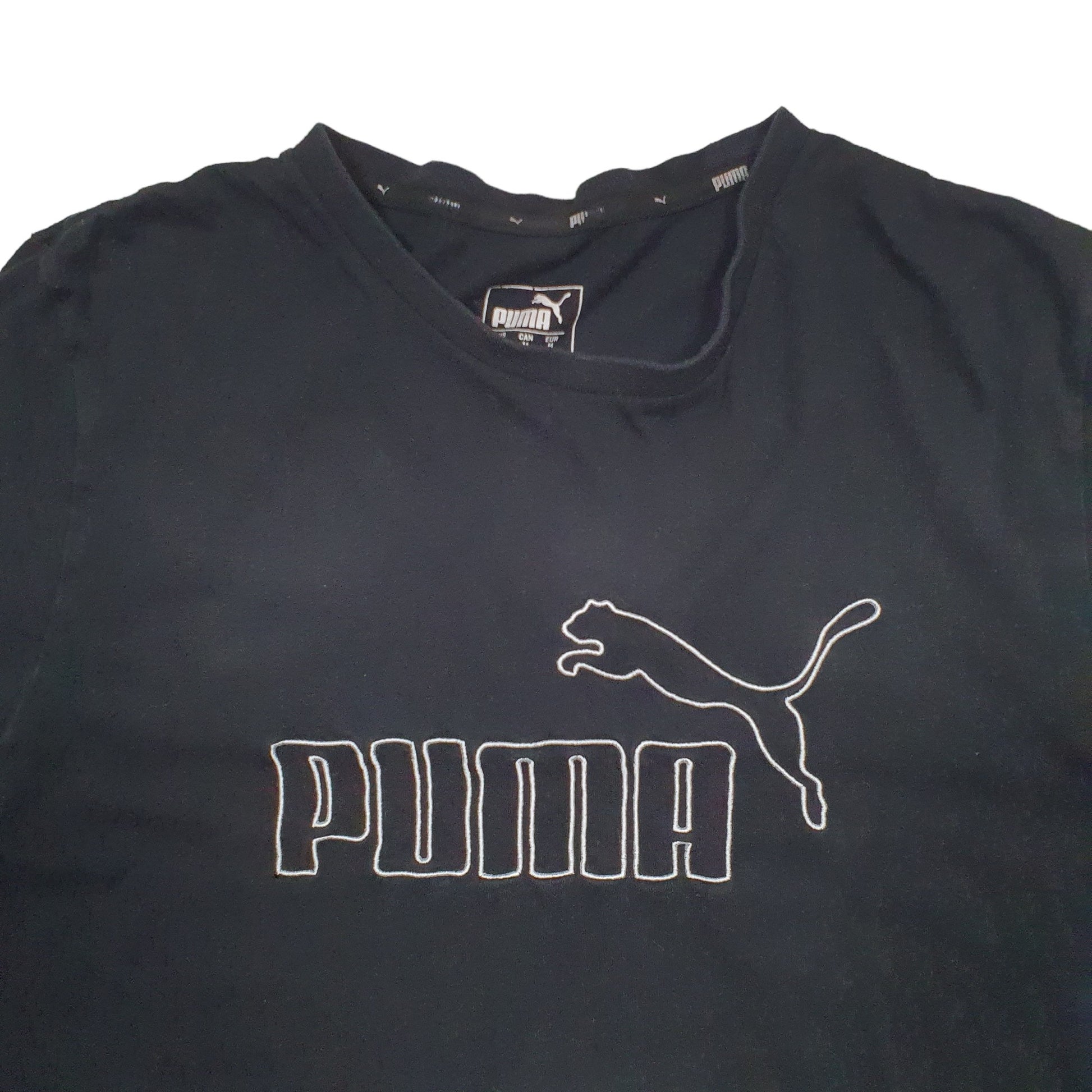 Mens Black Puma Spellout Short Sleeve T Shirt