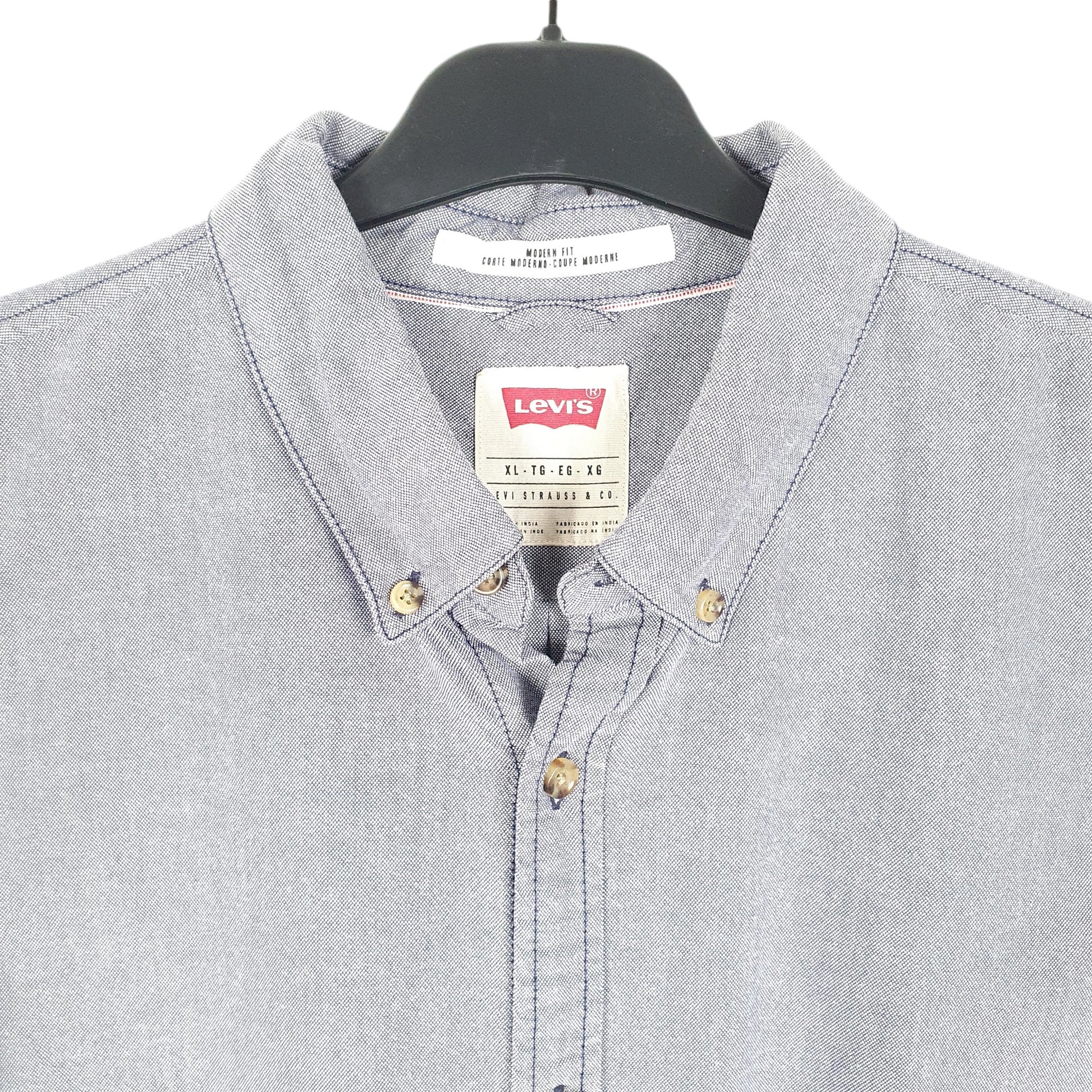 Mens Blue Levis Modern Fit Long Sleeve Shirt