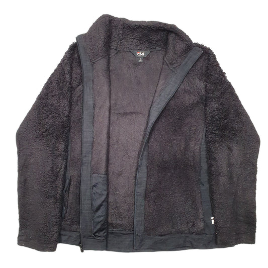 Womens Black Fila  Full Zip Jumper