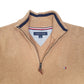 Mens Tan Tommy Hilfiger  Quarter Zip Jumper