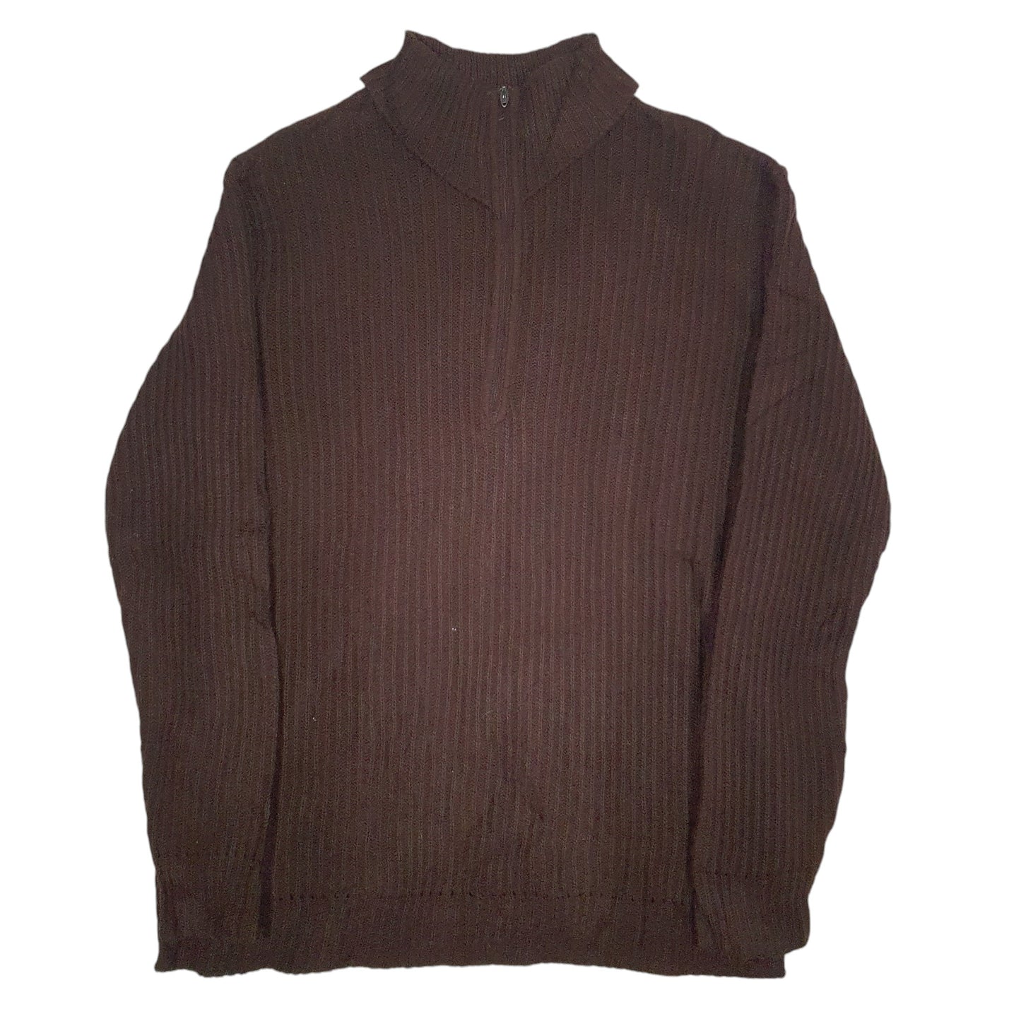 Mens Brown Ko Ko Knits Knitwear Vintage Talon Zip Quarter Zip Jumper