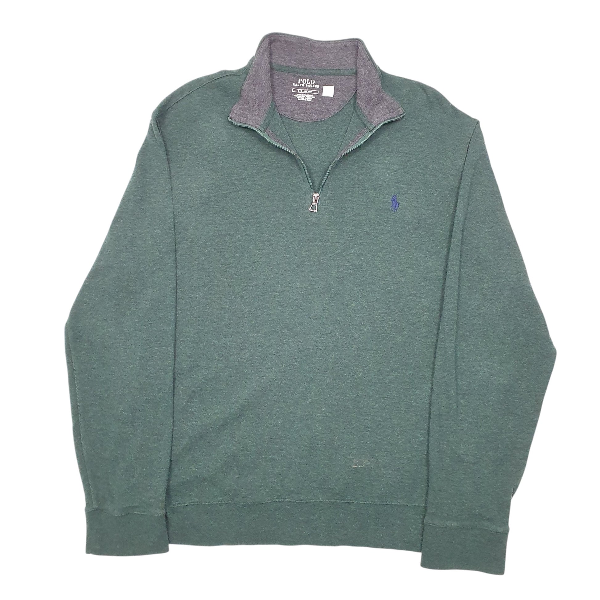 Mens Green Polo Ralph Lauren  Quarter Zip Jumper