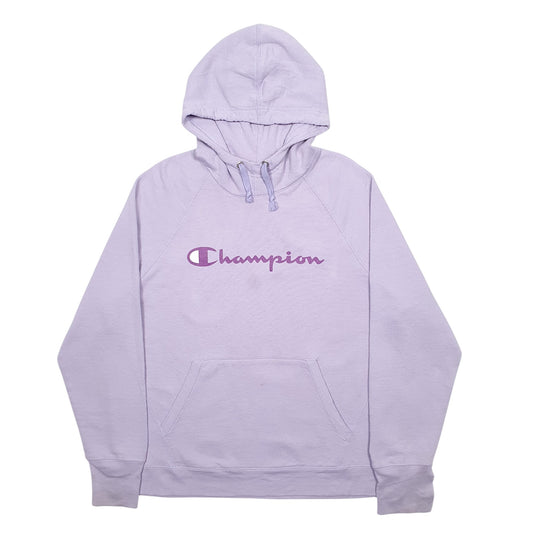 Womens Purple Champion Spellout Hoodie Jumper