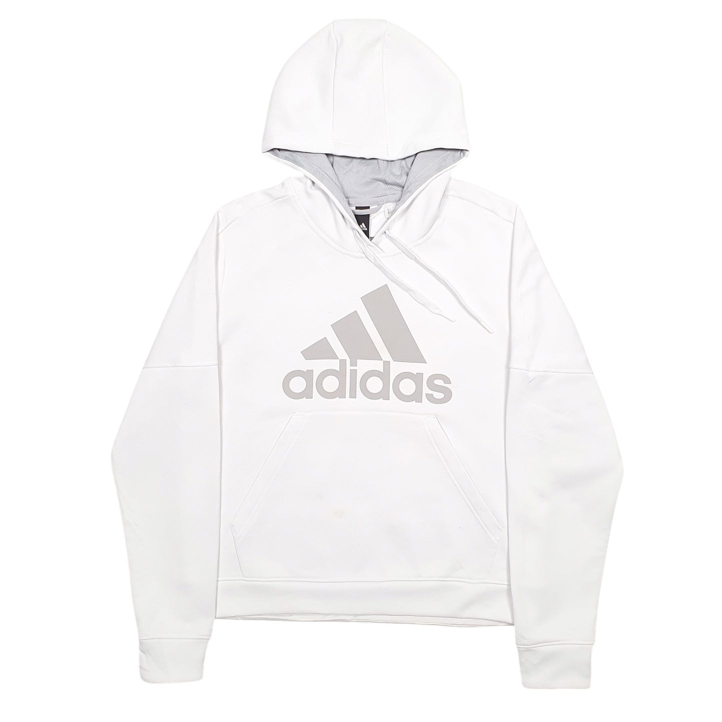 Womens White Adidas Spellout Climawarm Hoodie Jumper