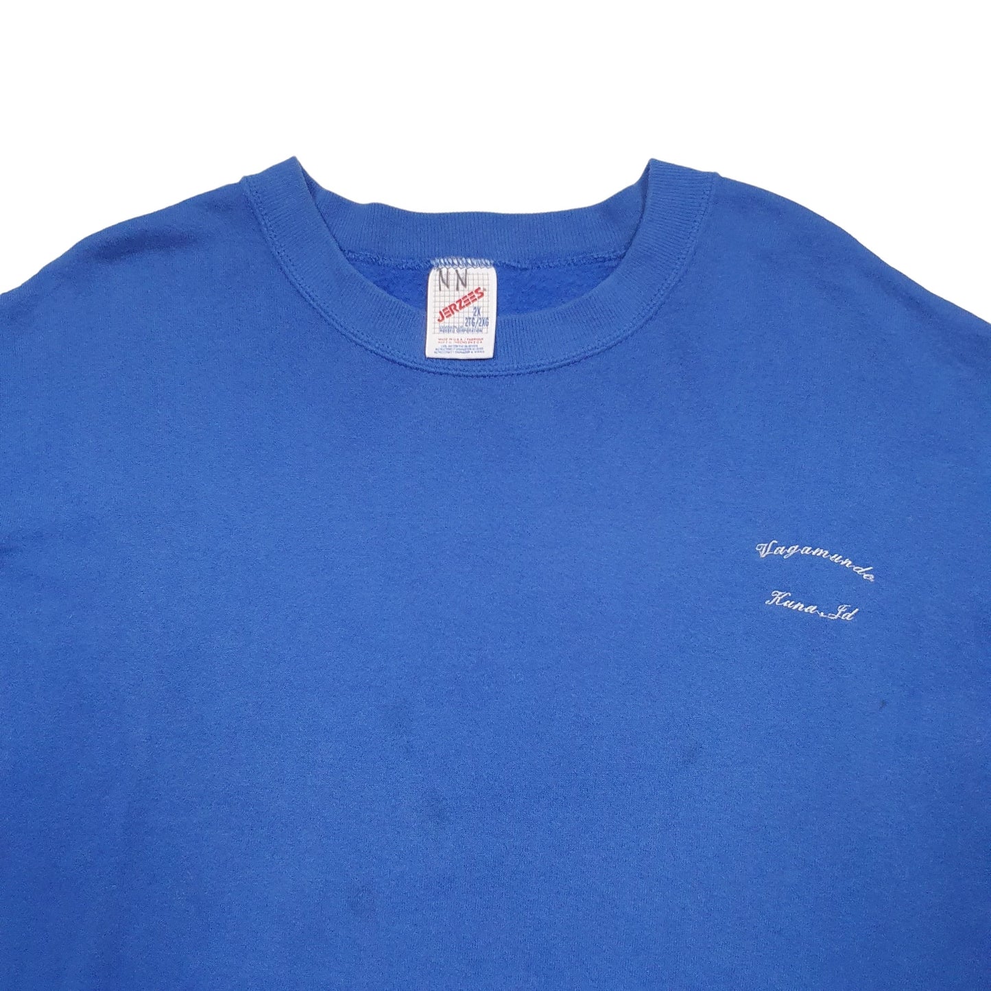 Mens Blue Jerzees Made In USA Vintage 90's Crewneck Jumper