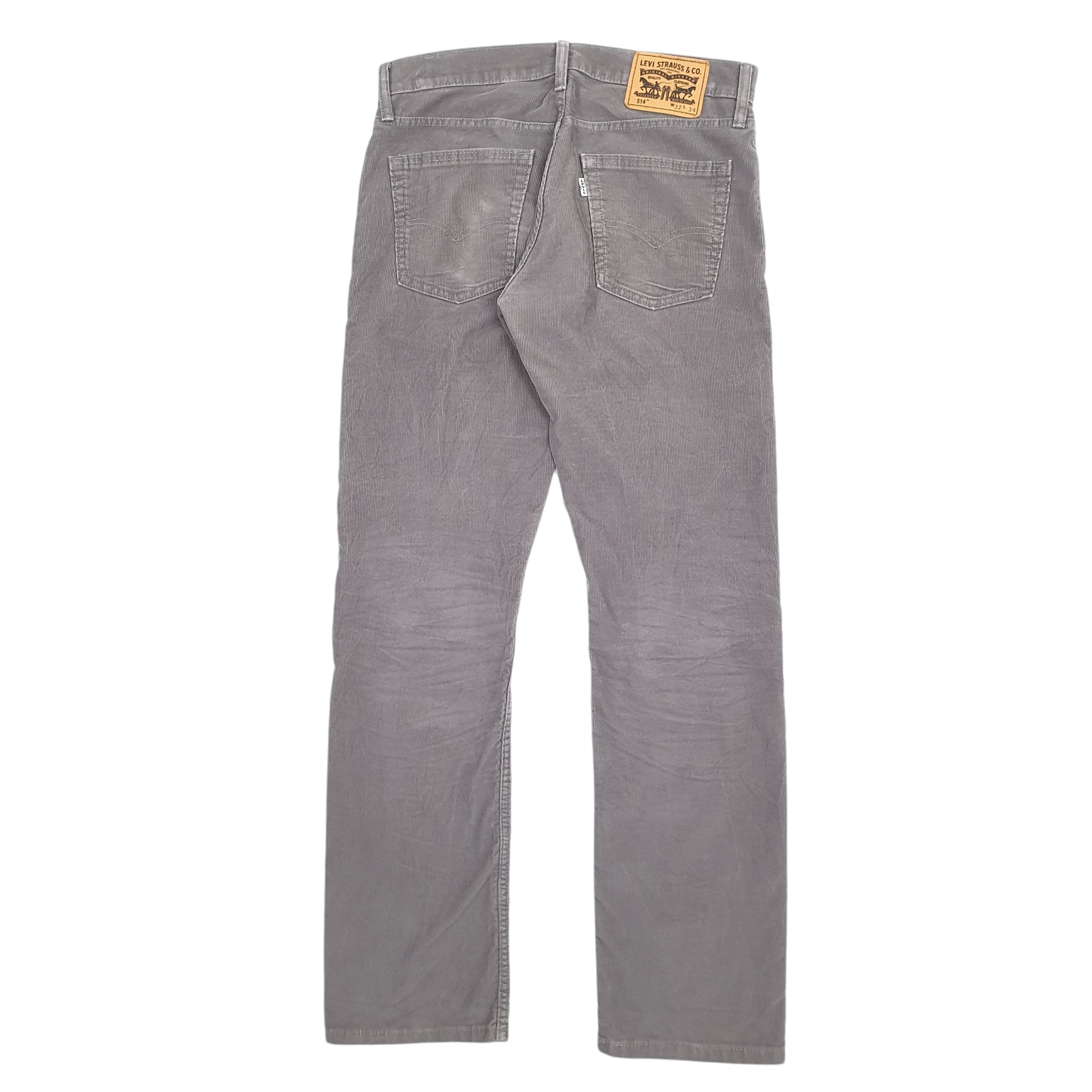 Mens Grey Levis 514 Corduroy Trousers