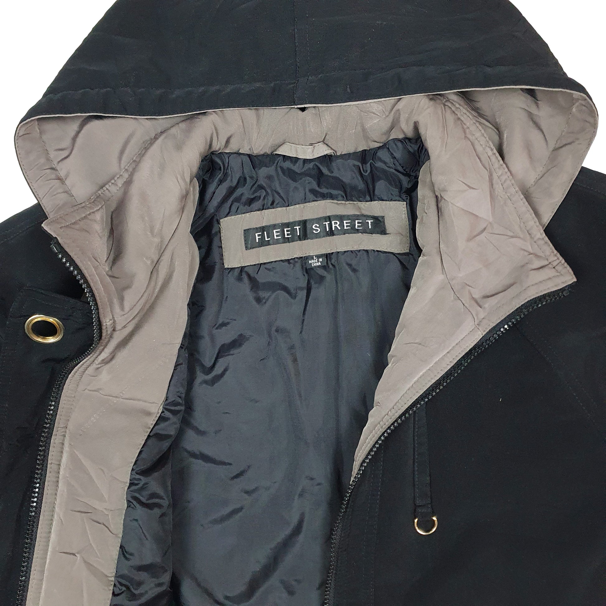 Mens Black Fleet Street Windbreaker  Coat