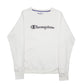 Womens White Champion Raglan Script Crewneck Jumper