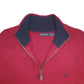 Mens Burgundy Nautica Knit Quarter Zip Jumper