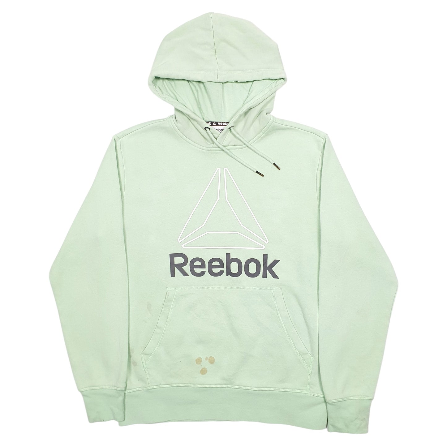 Mens Green Reebok Spellout Hoodie Jumper