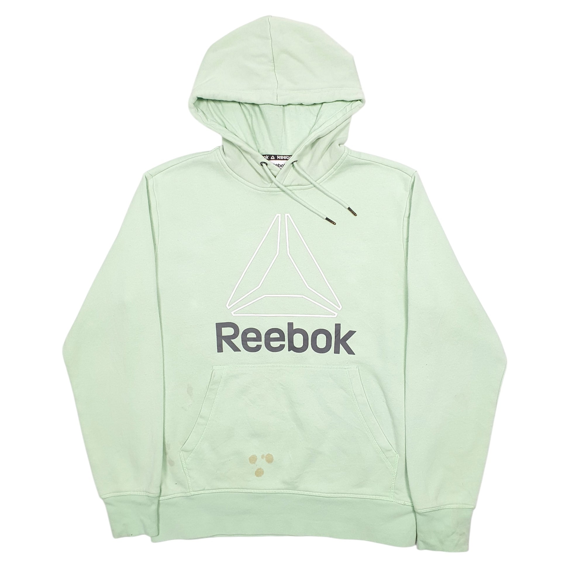 Mens Green Reebok Spellout Hoodie Jumper