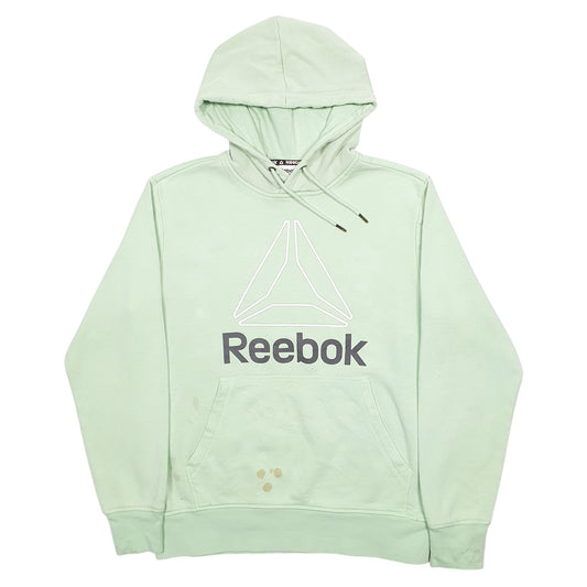 Mens Green Reebok Spellout Hoodie Jumper
