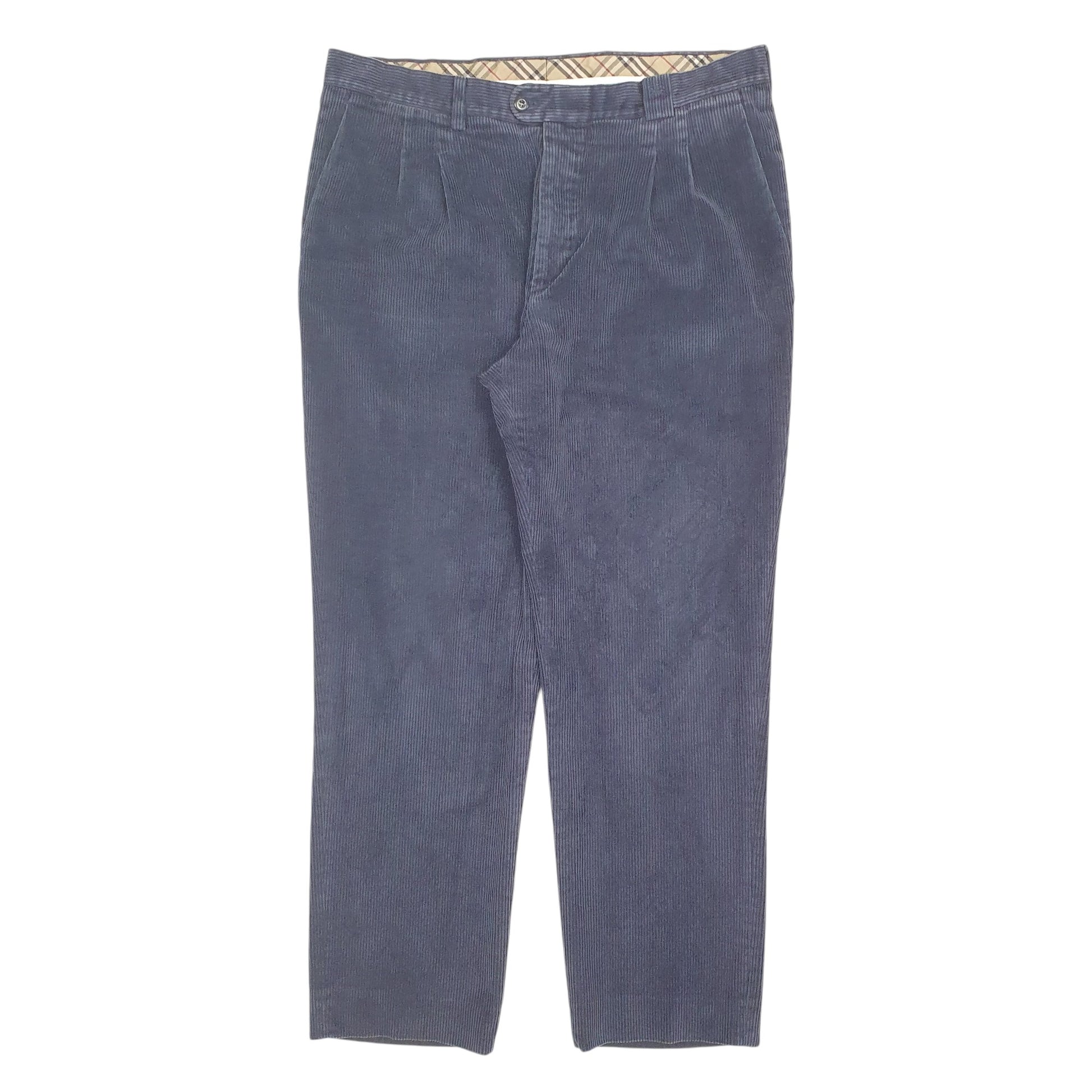 Mens Blue Burberry Kimble Corduroy Trousers