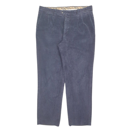 Mens Blue Burberry Kimble Corduroy Trousers