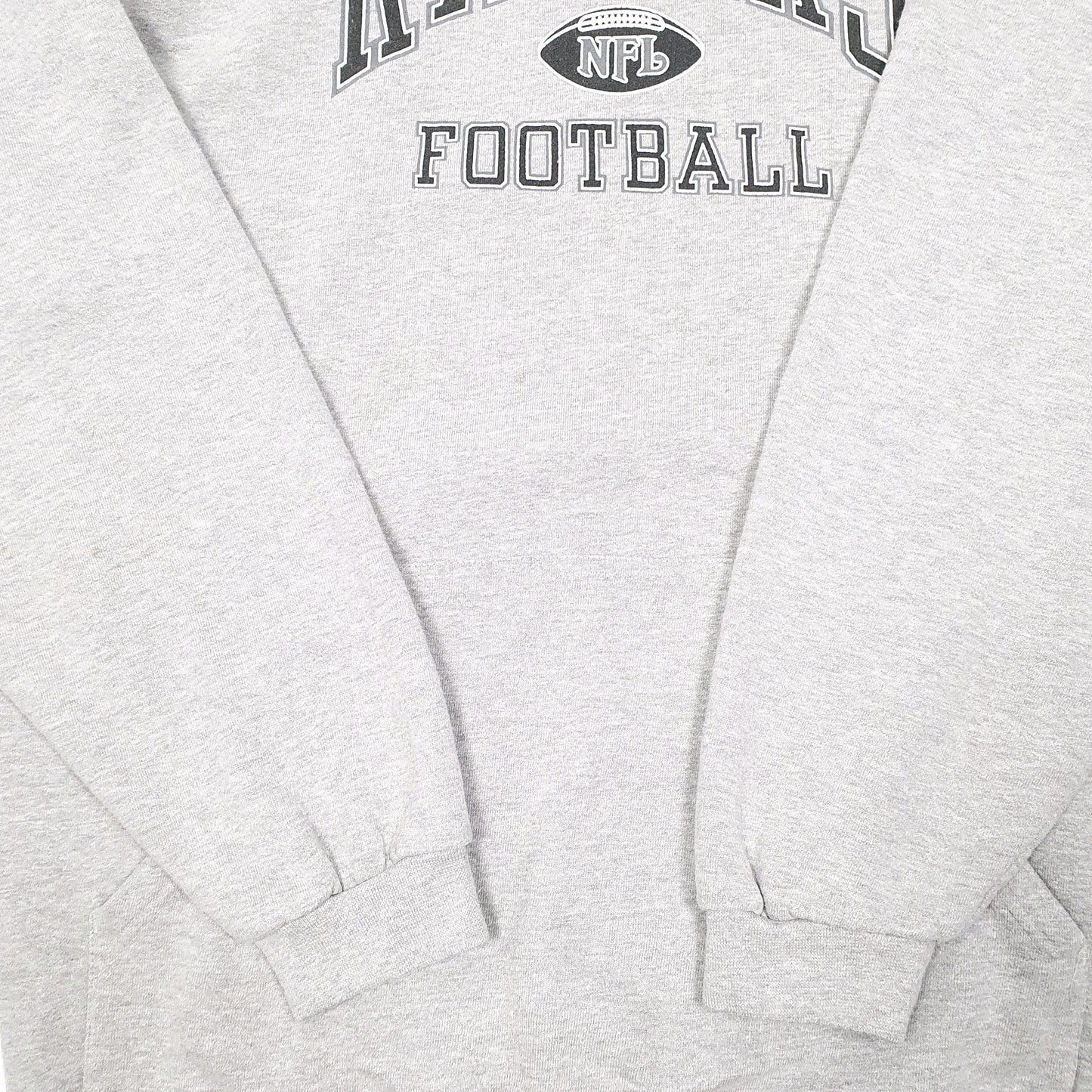 Mens Grey NFL LA Raiders Football USA Spellout Hoodie Jumper