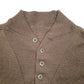 Mens Khaki Unbranded U.S Military Knit 5 Button Sweater Crewneck Jumper