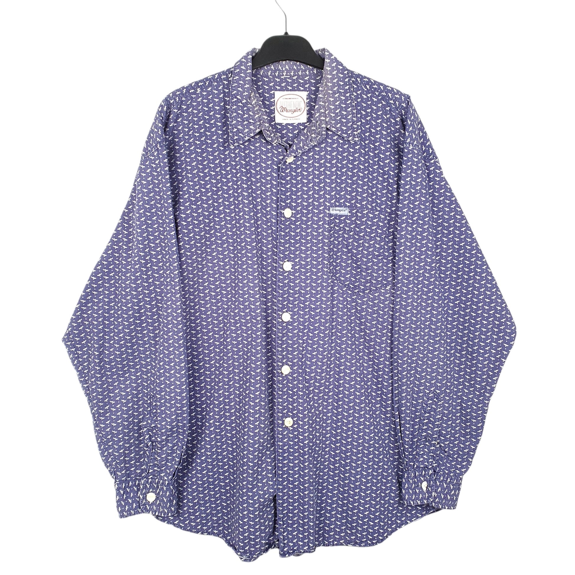 Mens Navy Wrangler  Long Sleeve Shirt