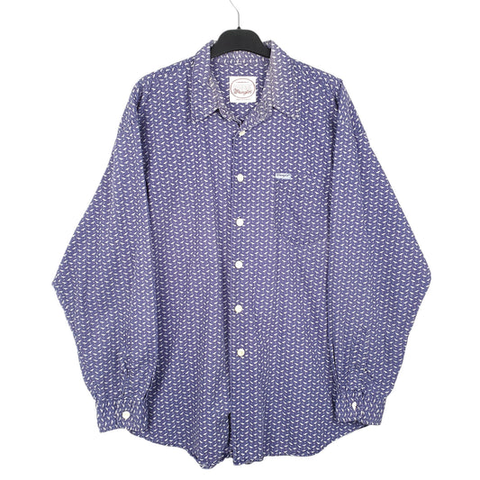 Mens Navy Wrangler  Long Sleeve Shirt