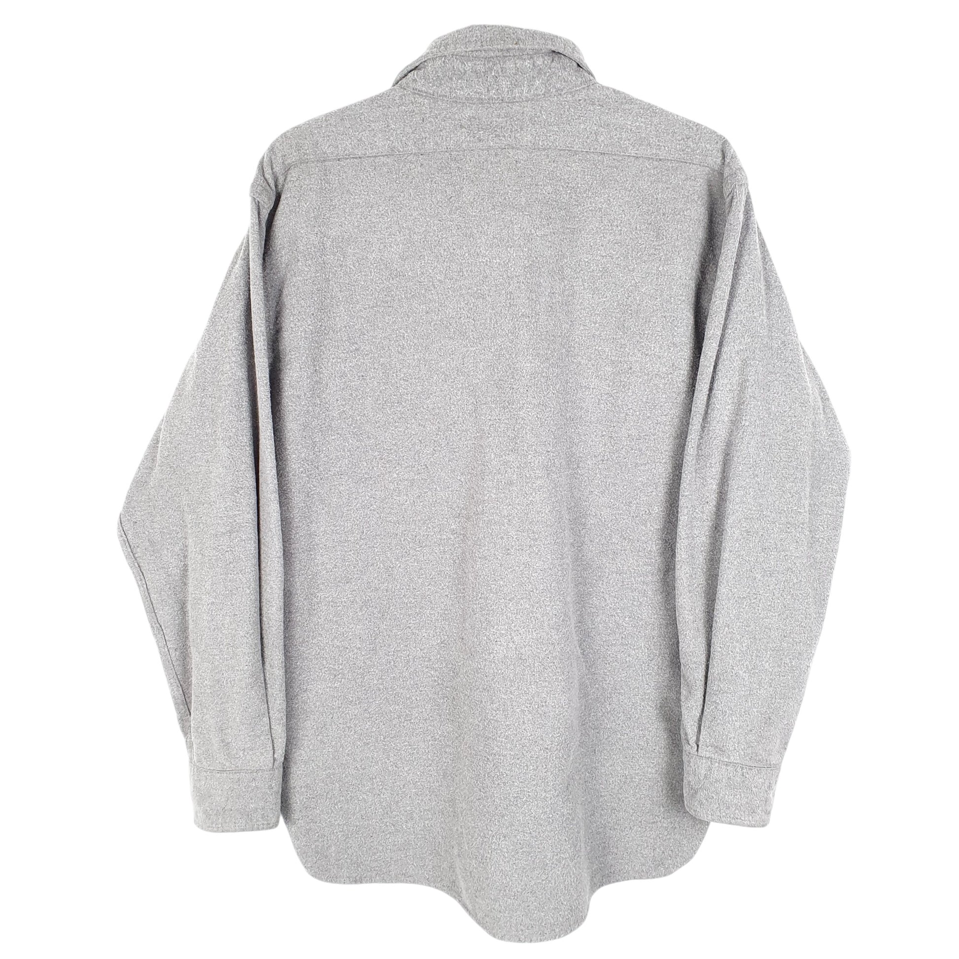 Mens Grey L.L.Bean Vintage Chamois Overshirt Made In USA Long Sleeve Shirt