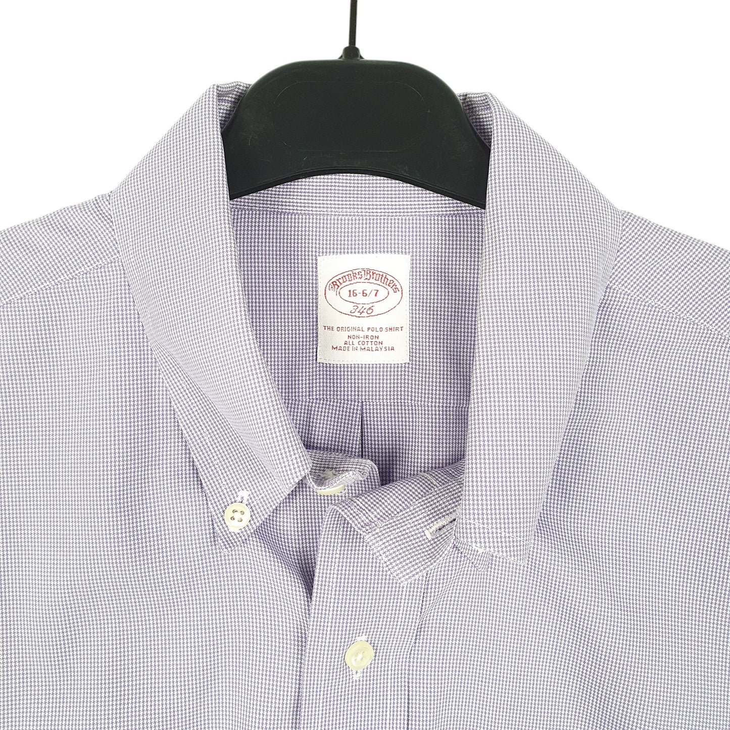 Mens Lilac Brooks Brothers Houndstooth Long Sleeve Shirt