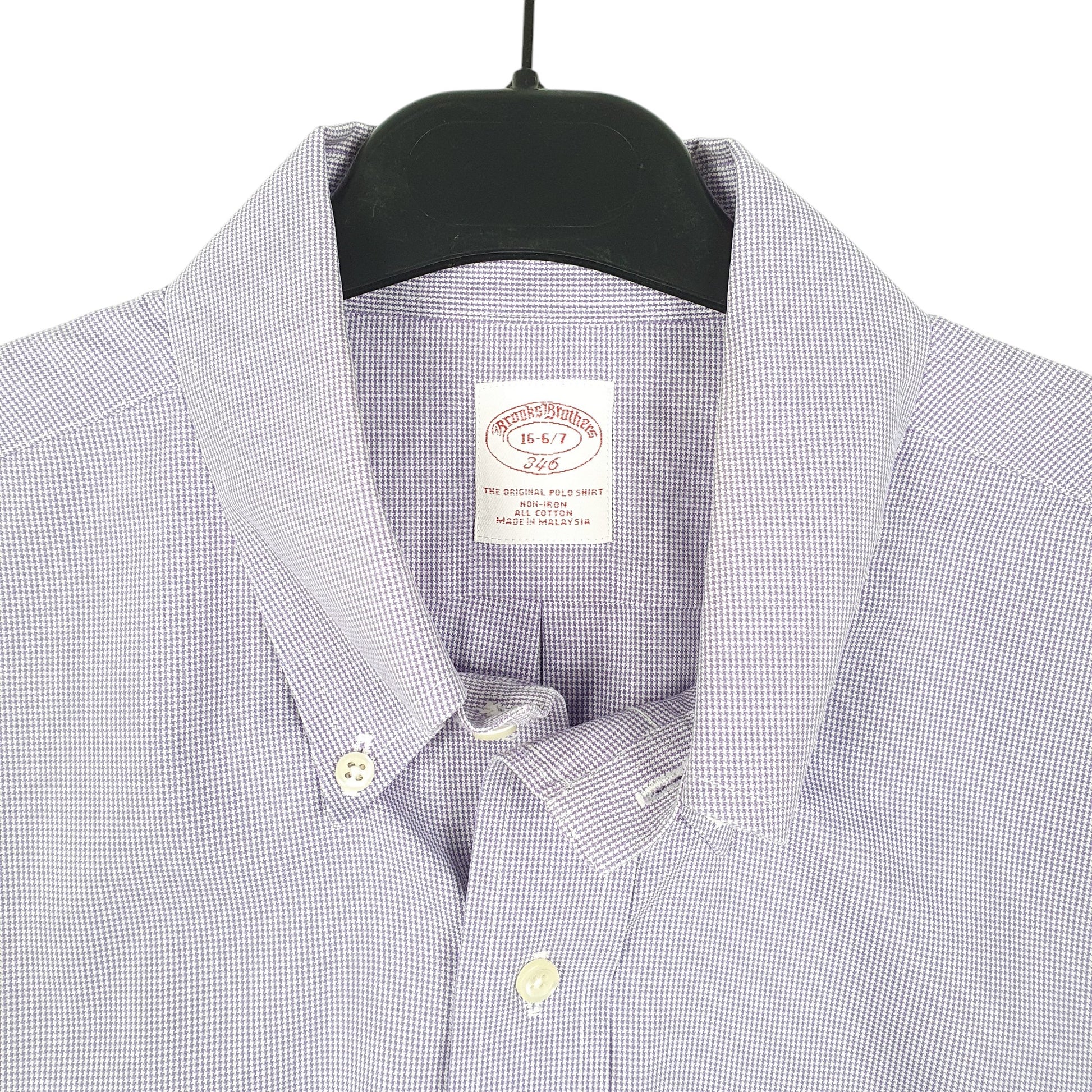 Mens Lilac Brooks Brothers Houndstooth Long Sleeve Shirt
