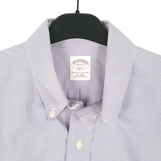 Mens Lilac Brooks Brothers Houndstooth Long Sleeve Shirt