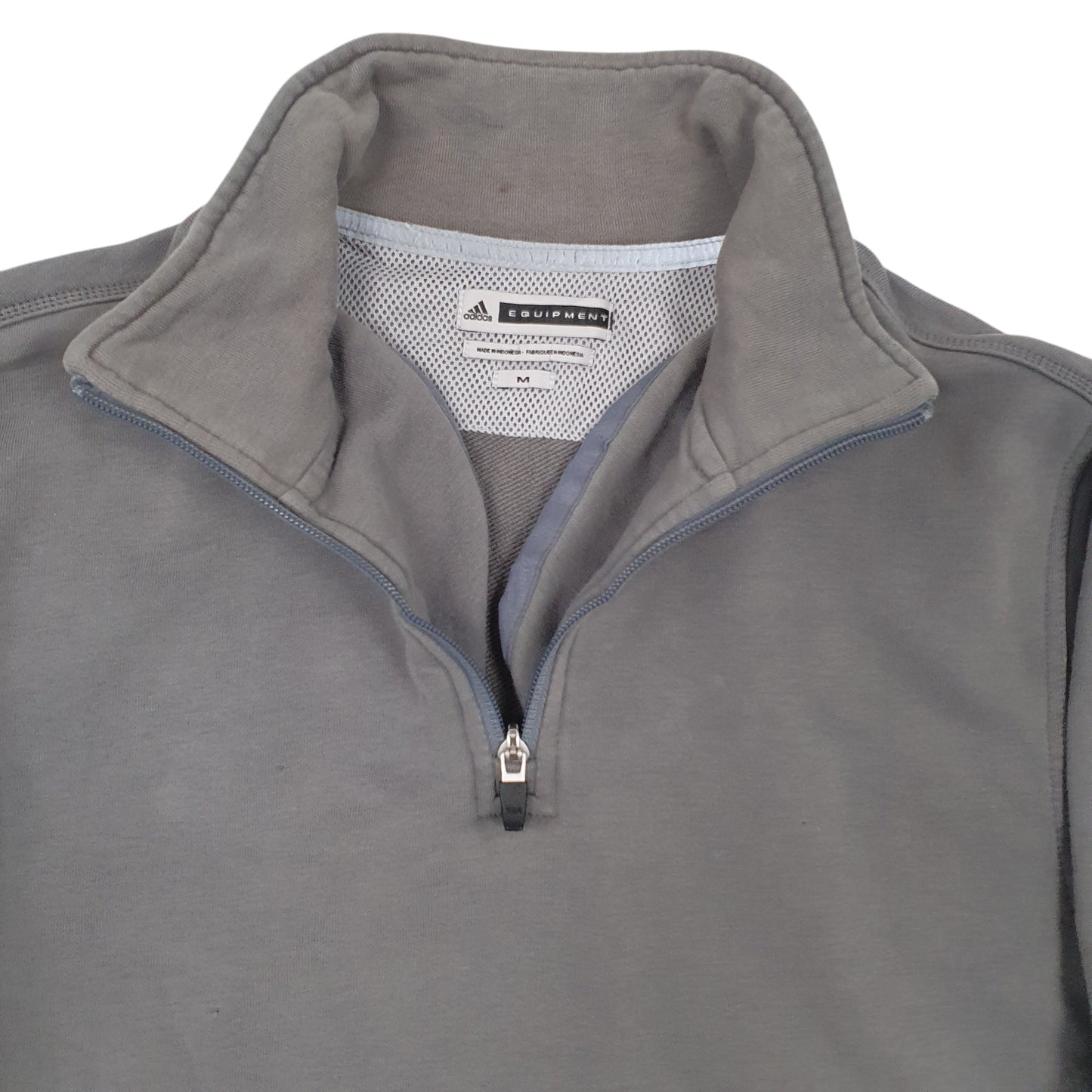 Mens Grey Adidas Equipment Quarter Zip Jumper