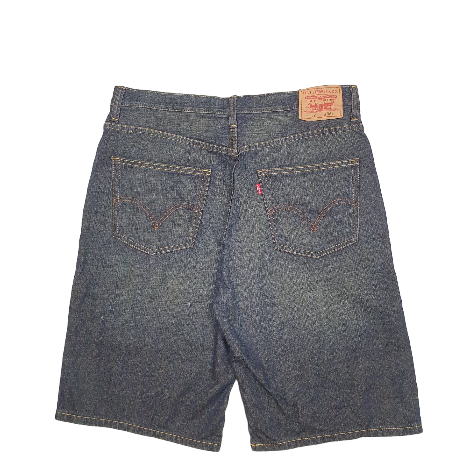 Mens Blue Levis Denim Jeans Jorts 569 Relaxed Denim Shorts