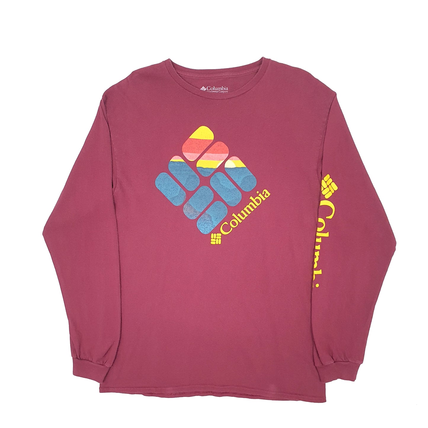 Mens Burgundy Columbia Sportswear  Long Sleeve T Shirt