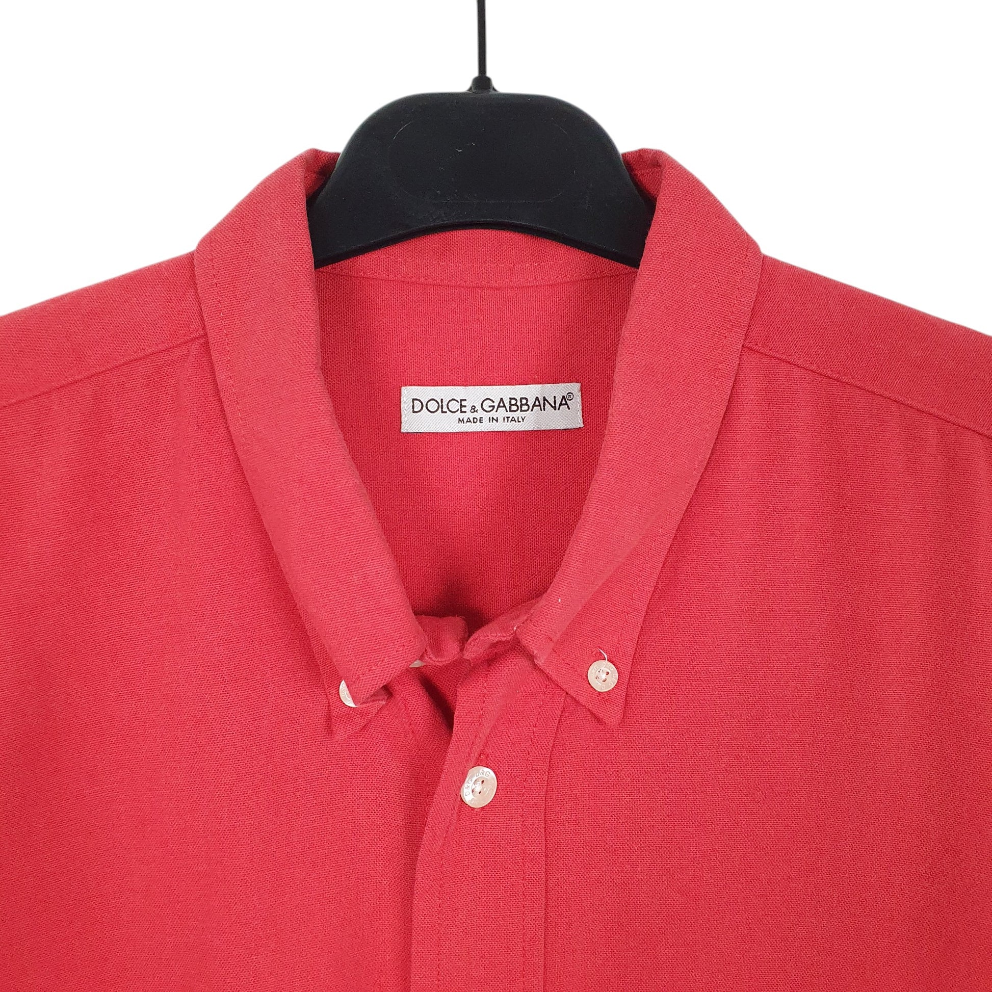 Mens Red Dolce & Gabbana D&G Made In Italy Short Sleeve Shirt