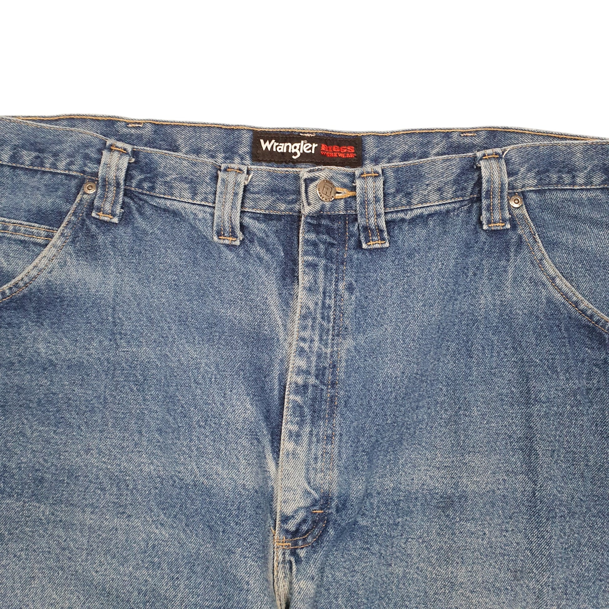 Mens Blue Wrangler Carpenter Pants Riggs Workwear Casual JeansW46 L32